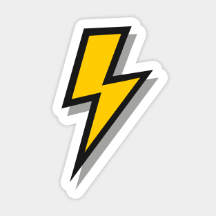 Yellow and Grey Lightning Bolts Sticker